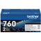 Brother TN760 High Yield Black Toner Cartridge Kit (2-Pack)