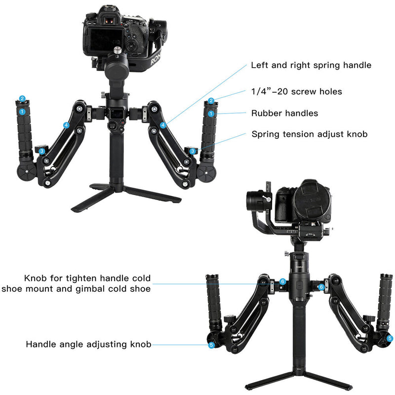 DigitalFoto Solution Limited Z-Axis Dual-Spring Handle Set for DJI RS 2/3/3 Pro & Zhiyun Gimbals