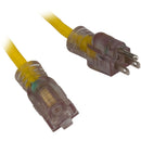 Bayco Products Cold Weather AC Power Extension Cord with Lighted End (14/3, 100')