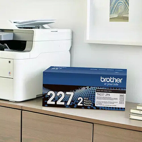 Brother TN227 High Yield Black Toner Cartridge Kit (2-Pack)