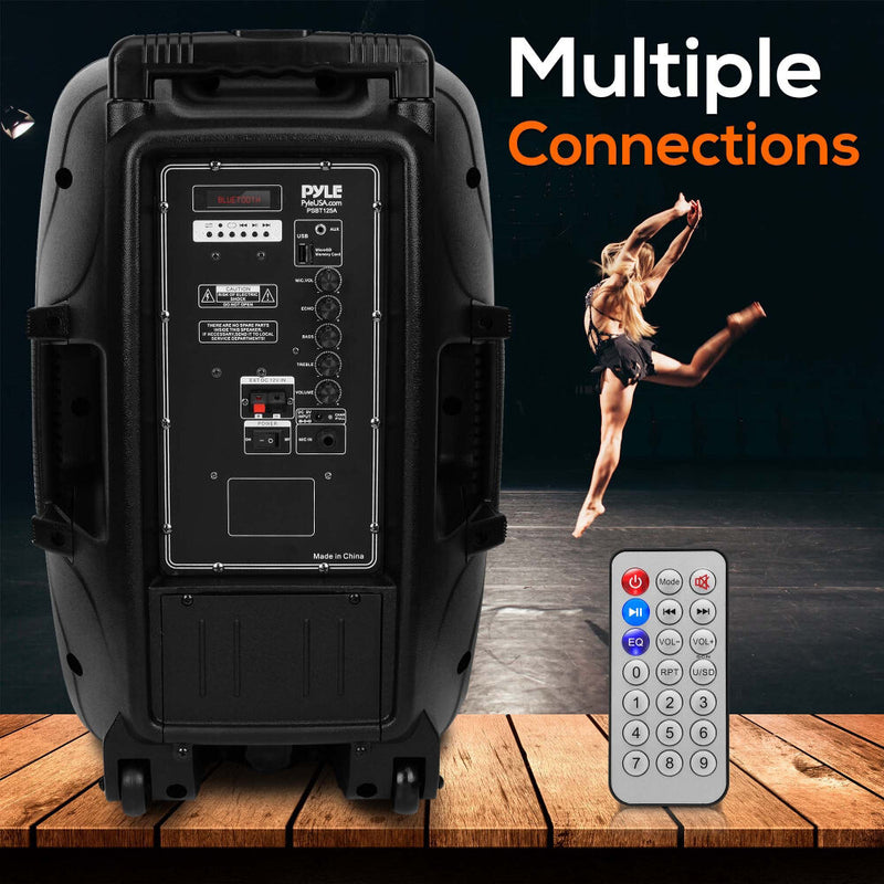 Pyle Pro PSBT125A Portable 2-Way 1200W PA Speaker and Microphone System