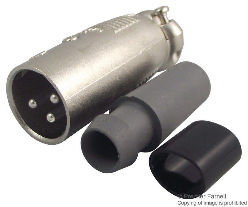 ITT CANNON XLR-3-12C XLR Audio Connector, 3 Contacts, Plug, Cable Mount, Silver Plated Contacts, Metal Body