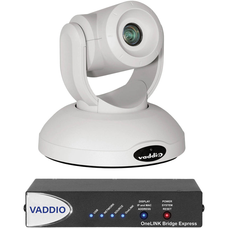 Vaddio RoboSHOT 40 UHD 4K OneLINK Bridge Express System (White Camera)