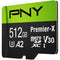 PNY 512GB Premier-X UHS-I microSDXC Memory Card with SD Adapter