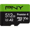 PNY 512GB Premier-X UHS-I microSDXC Memory Card with SD Adapter