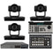 BZBGear 3 x 12x PTZ Camera Broadcast Kit with 6-Channel Mixer, 8-Port Switch & Controller (Black)