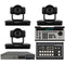 BZBGear 3 x 30x PTZ Camera Broadcast Kit with 6-Channel Mixer, 8-Port Switch & Controller (Black)