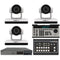 BZBGear 3 x 30x PTZ Camera Broadcast Kit with 6-Channel Mixer, 8-Port Switch & Controller (White)