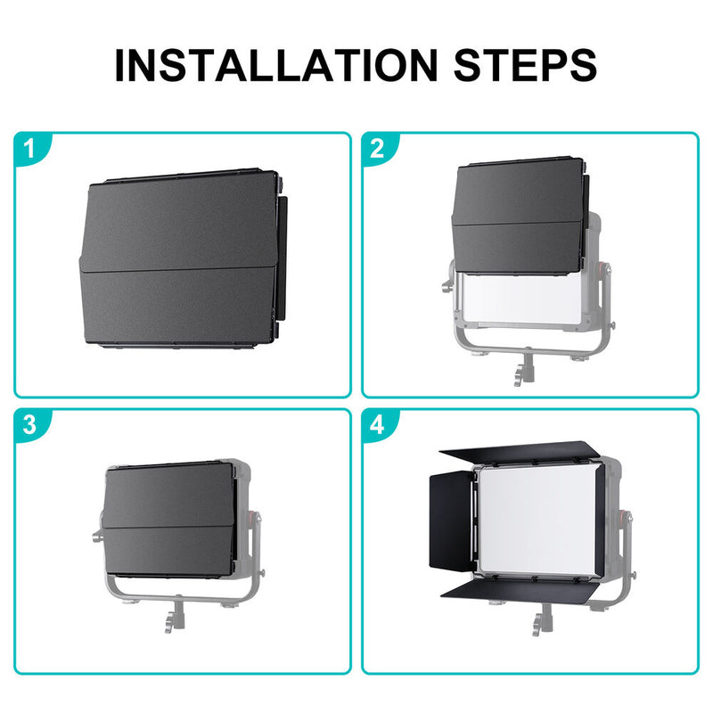 GVM 4-Way Barndoors for YU200R LED Panel