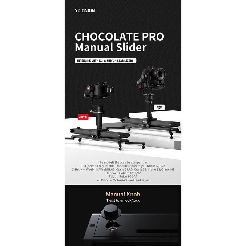 YC Onion Chocolate Pro Manual Slider with Support Stand (27.6")