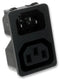 SCHURTER 4300.0301 Power Entry Connector, Plug, Receptacle, 250 VAC, 10 A, Panel Mount, Solder