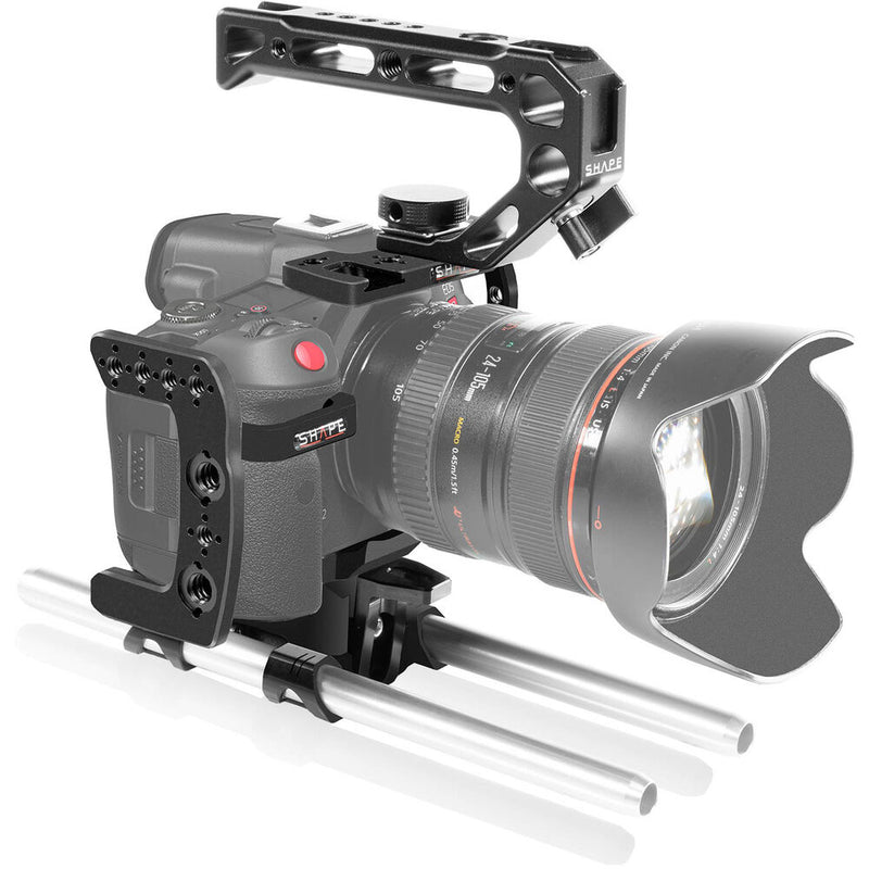 SHAPE Camera Cage with 15mm LWS Rod System for Canon EOS R5 C, R5, and R6