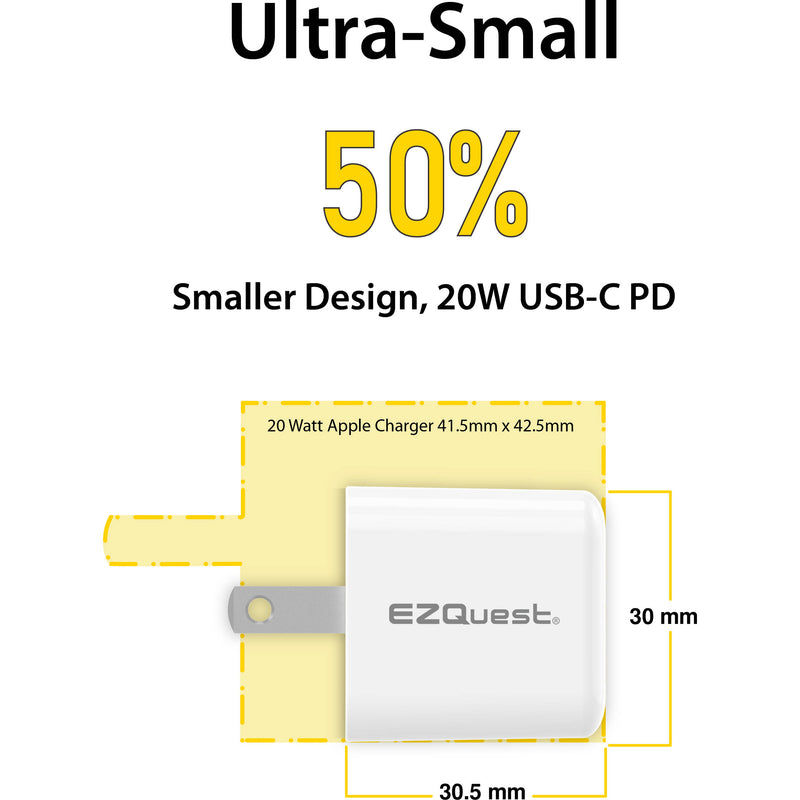 EZQuest UltimatePower Mini 20W USB Type-C PD Wall Charger