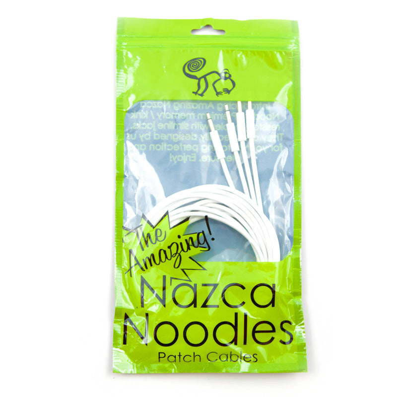 Cre8audio Nazca Noodles Eurorack-Style Patch Cables (White, 5-Pack, 3.3')