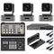 BZBGear Podcast Kit with 3 x 20x PTZ Cameras/Mixer/PoE Switch/Ceiling Mount/Cable
