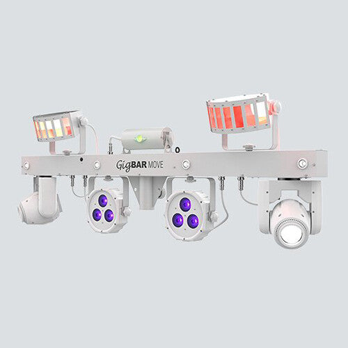 CHAUVET DJ GigBAR Move 5-in-1 Lighting System with Moving Heads, Pars, Derbys, Strobe, and Laser Effects (White)