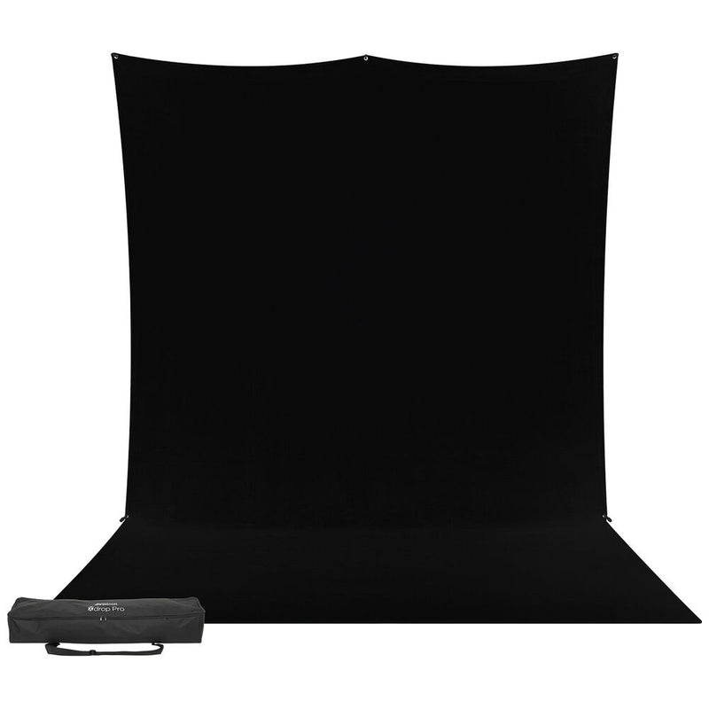 Westcott X-Drop Fabric Backdrop Sweep Kit (Rich Black, 8 x 13')