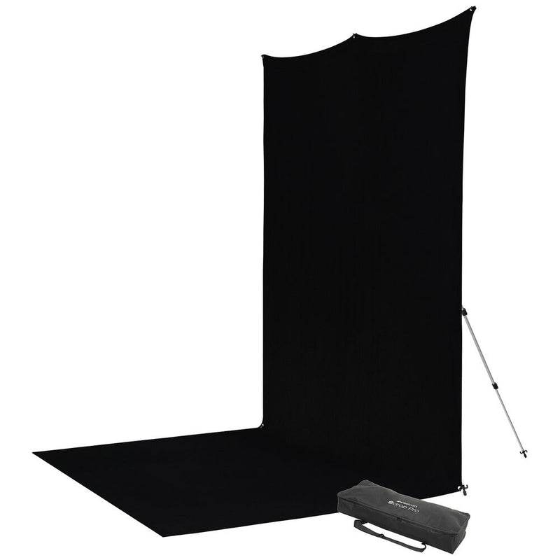 Westcott X-Drop Fabric Backdrop Sweep Kit (Rich Black, 8 x 13')