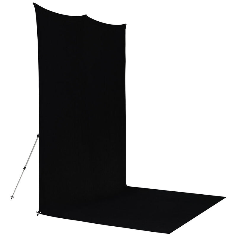Westcott X-Drop Fabric Backdrop Sweep Kit (Rich Black, 8 x 13')