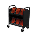 Bretford CUBE Transport Cart with Caddies (90&deg; AC Outlets, Black Pumice)