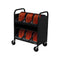 Bretford CUBE Transport Cart with Caddies (90&deg; AC Outlets, Black Pumice)