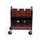 Bretford CUBE Transport Cart with Caddies (90&deg; AC Outlets, Charcoal)