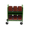 Bretford CUBE Transport Cart with Caddies (90&deg; AC Outlets, Grass)