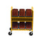 Bretford CUBE Transport Cart with Caddies (90&deg; AC Outlets, Mustard)