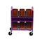 Bretford CUBE Transport Cart with Caddies (90&deg; AC Outlets, Orchid)