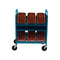 Bretford CUBE Transport Cart with Caddies (90&deg; AC Outlets, Pacific Blue)