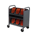 Bretford CUBE Transport Cart with Caddies (90&deg; AC Outlets, Platinum)