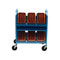 Bretford CUBE Transport Cart with Caddies (90&deg; AC Outlets, Sky)