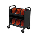 Bretford CUBE Transport Cart with Caddies (Standard AC Outlets, Charcoal)