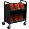 Bretford CUBE Transport Cart with Caddies (90&deg; AC Outlets, Black Pumice)