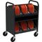 Bretford CUBE Transport Cart with Caddies (90&deg; AC Outlets, Charcoal)