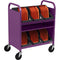 Bretford CUBE Transport Cart with Caddies (90&deg; AC Outlets, Orchid)