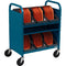 Bretford CUBE Transport Cart with Caddies (90&deg; AC Outlets, Pacific Blue)