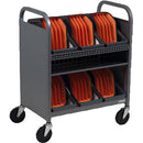 Bretford CUBE Transport Cart with Caddies (90&deg; AC Outlets, Platinum)