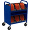 Bretford CUBE Transport Cart with Caddies (90&deg; AC Outlets, Royal Blue)