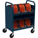 Bretford CUBE Transport Cart with Caddies (90&deg; AC Outlets, Topaz)