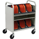 Bretford CUBE Transport Cart with Caddies (Standard AC Outlets, Concrete)