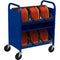 Bretford CUBE Transport Cart with Caddies (Standard AC Outlets, Royal Blue)