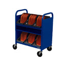 Bretford CUBE Transport Cart with Caddies (Standard AC Outlets, Royal Blue)