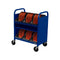 Bretford CUBE Transport Cart with Caddies (Standard AC Outlets, Royal Blue)