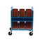 Bretford CUBE Transport Cart with Caddies (Standard AC Outlets, Sky)