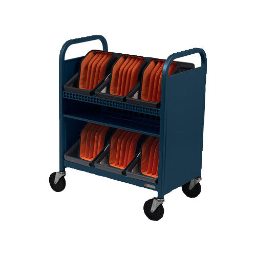 Bretford CUBE Transport Cart with Caddies (Standard AC Outlets, Topaz)