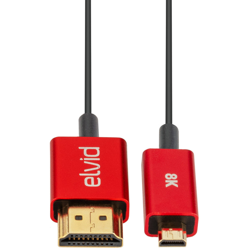 Elvid Hyper-Thin 8K Ultra High-Speed Micro-HDMI to HDMI Cable (3')