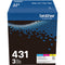 Brother TN431 Color Toner Cartridge (3-Pack)