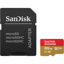 SanDisk 512GB Extreme UHS-I microSDXC Memory Card with SD Adapter