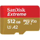 SanDisk 512GB Extreme UHS-I microSDXC Memory Card with SD Adapter